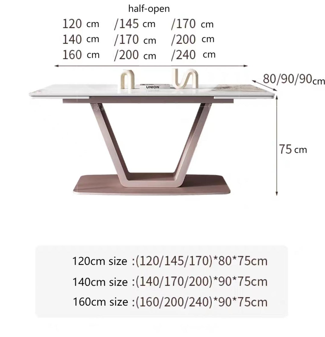 Modern Sintered Stone Dining Table Rock Plate Dining Table Extendable Dining Table