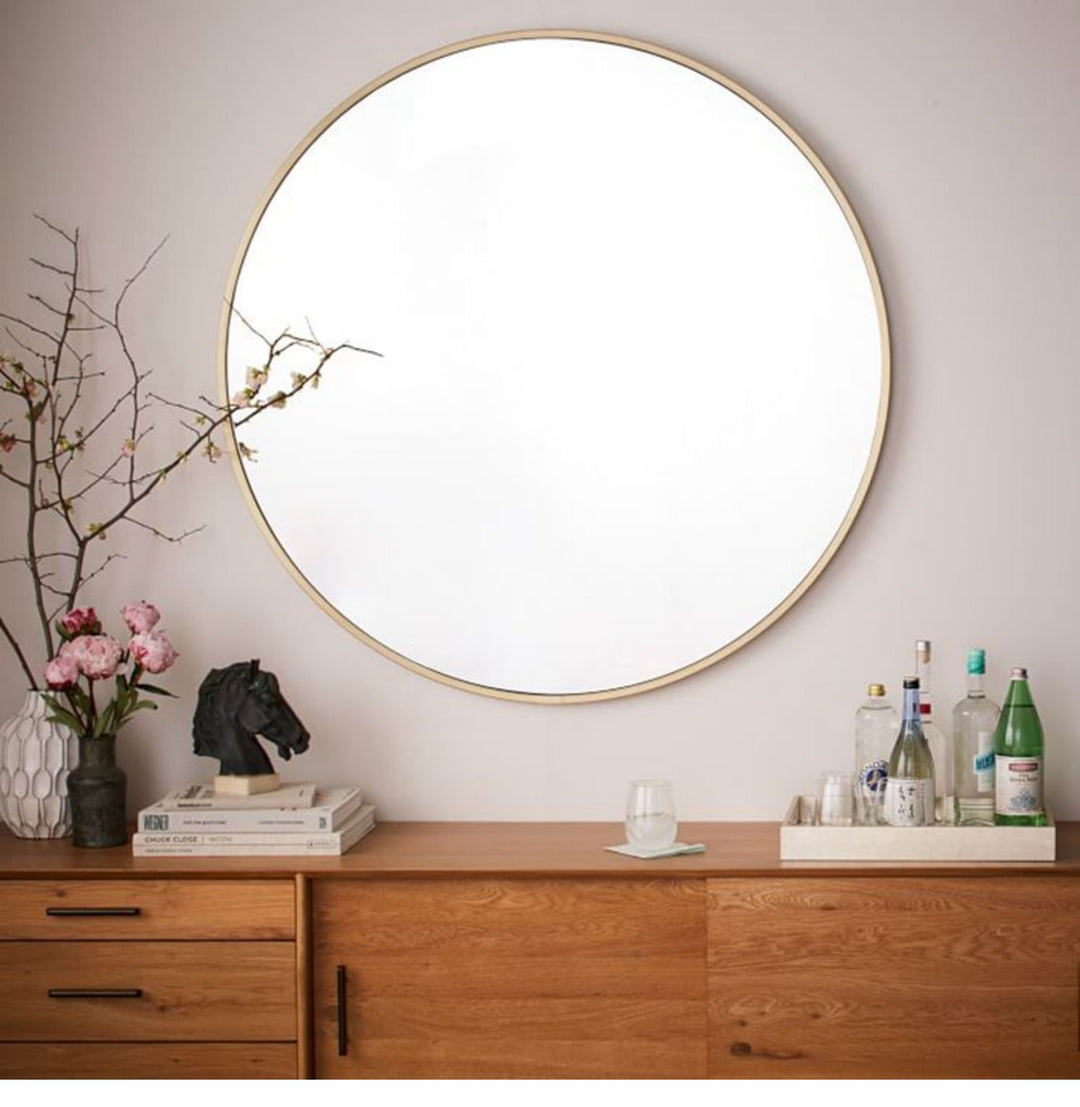 Sophie Modern Industrial Large Round Wall Mirror