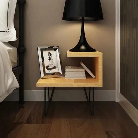WAREHOUSE SALE ARIEL Modern Industrial Solid Wood Bedside Table  Brand New