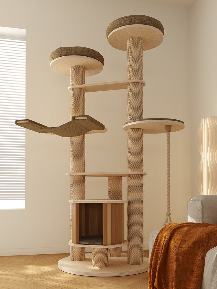 Solid Wood Cat Climbing shelf cat toy Scratching Post