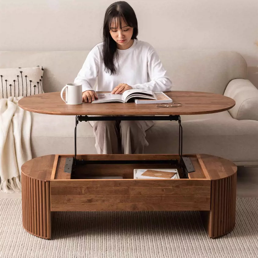 Japandi Solid Wood Coffee Table