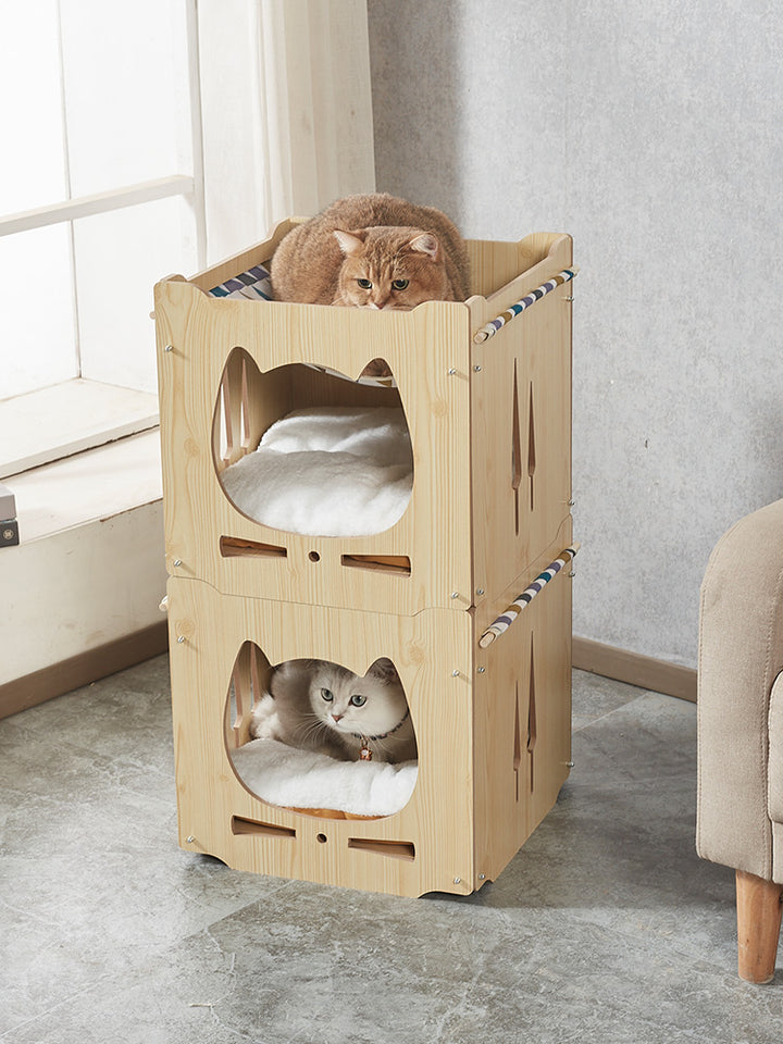 Wooden pet house Cat/kennel cat Hammock pet nightstand