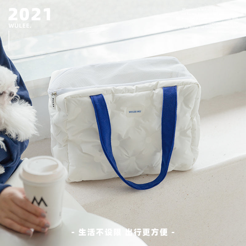 Pet Bag Portable Shoulder Bag Handbag Fashion blue and white colour Dog/Cat bag