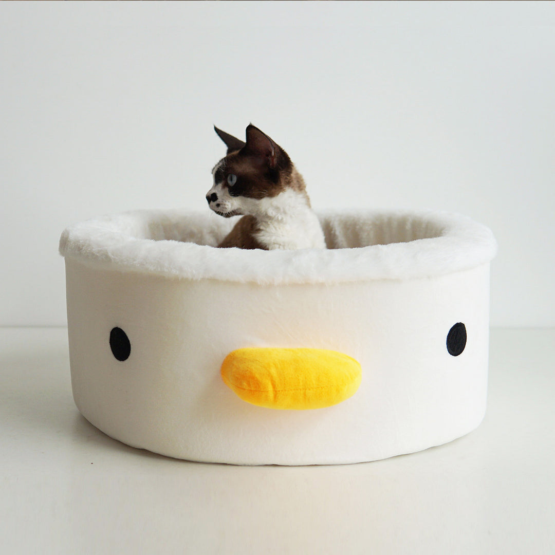 Chicken pet cat's nest Warm soft fleece mat removable deep sleep round dog house.