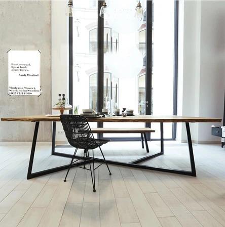 Modern Contemporary Sleek Minimalist Wooden Top Conference / Office / Dining Table