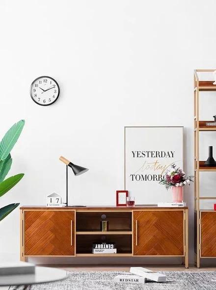 Rustic Herringbone TV Console