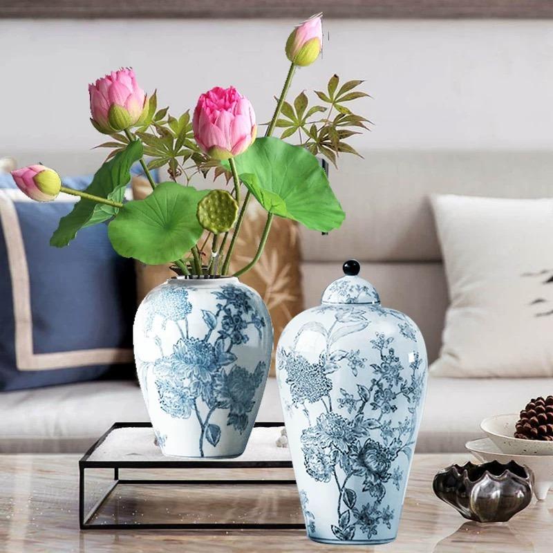 Adian Floral Ceramic Ginger Jar & Vase