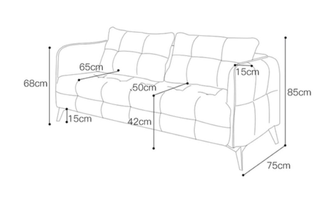 Faux Leather Square Arm Sofa