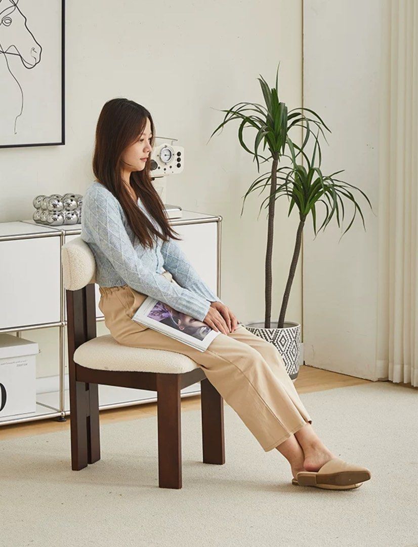 Modern Boucle Dining Chair