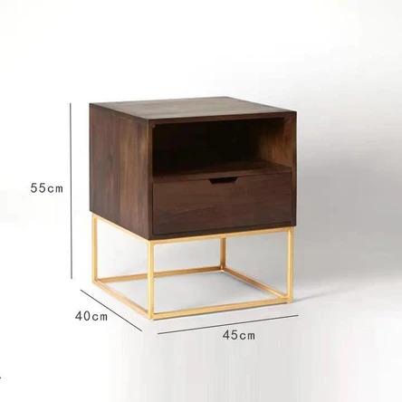 Alina Rustic Solid Wood Bedside Table