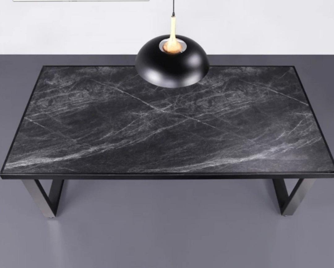 Black Mica Rock Dining Table Conference Table