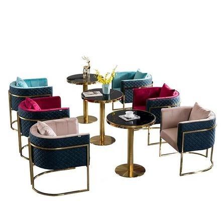 Modern Contemporary Cafe Velvet Armchair