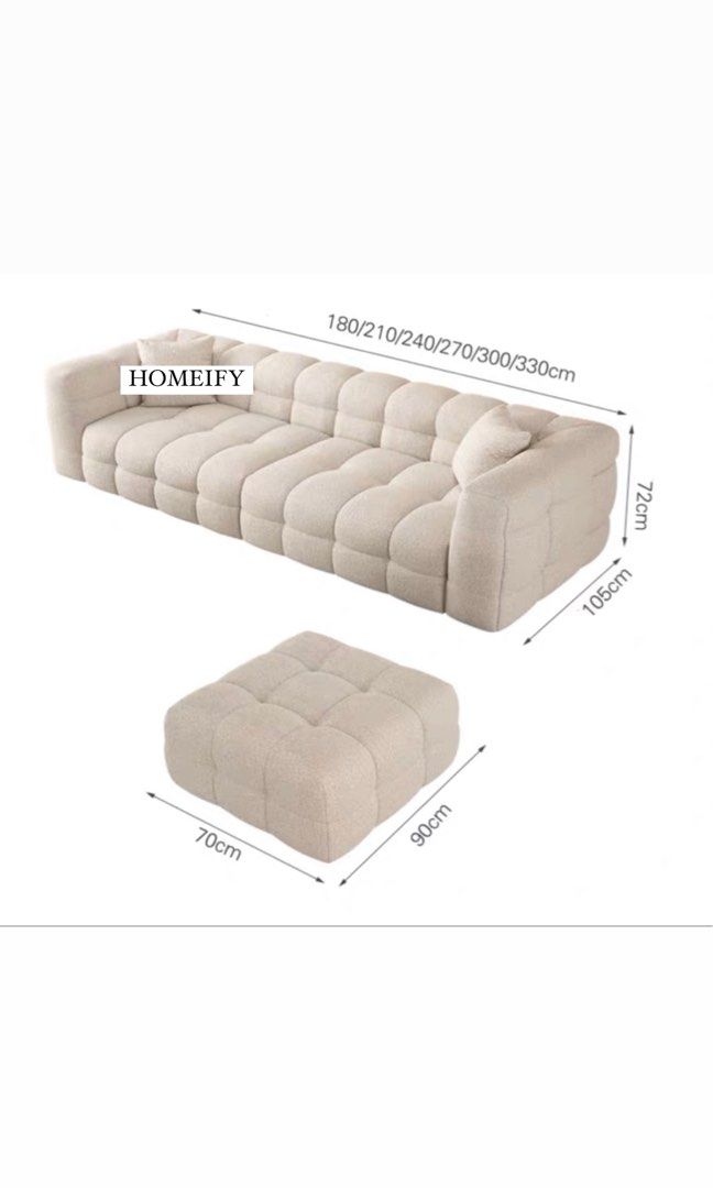 Modern Boucle Fabric Sofa