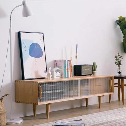 AUBREE Rustic Solid Wood TV Console