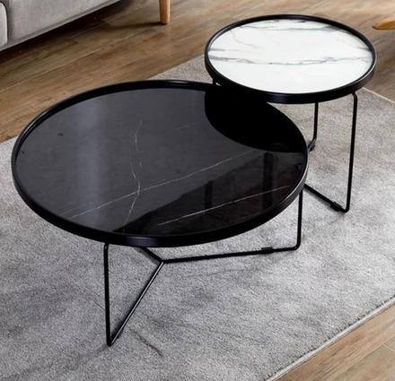 AUDREY Round Marble Nesting Coffee Table