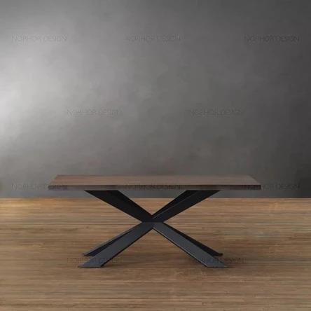 Rustic Industrial Wooden Dining / Conference Table