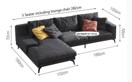 Modern Fabric Sofa with Stilt Legs Design