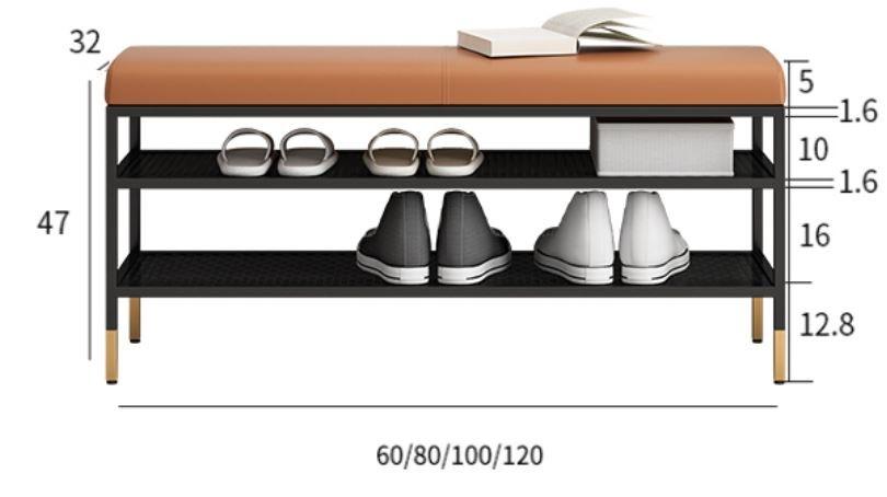 3-Tier Shoe Rack Bench for Entryway _Industrial with Foam Padded Seat