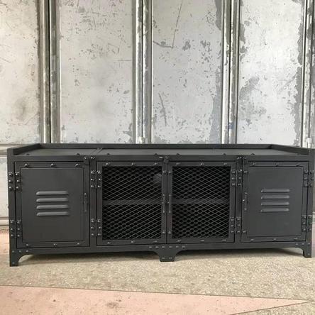 Modern Industrial Metal TV Cabinet Console