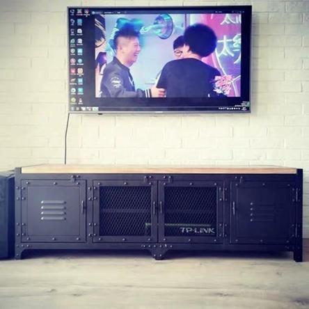 Modern Industrial Metal TV Cabinet Console