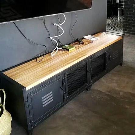 Modern Industrial Metal TV Cabinet Console