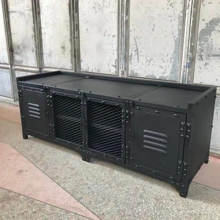 Modern Industrial Metal TV Cabinet Console