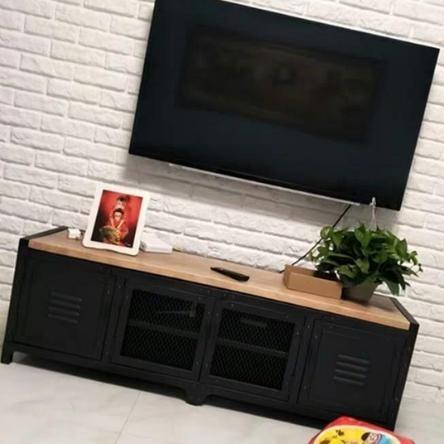 Modern Industrial Metal TV Cabinet Console