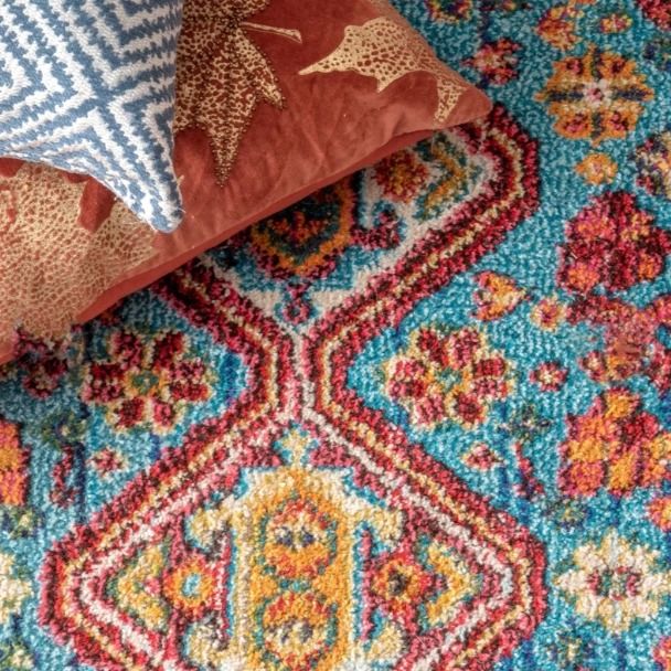 Bohemian Power Loom Performance Blue Rug