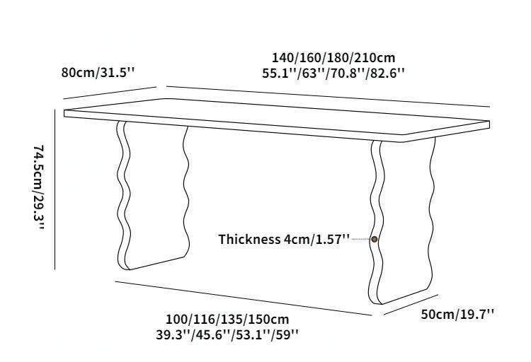 Wavy Base Dining Table