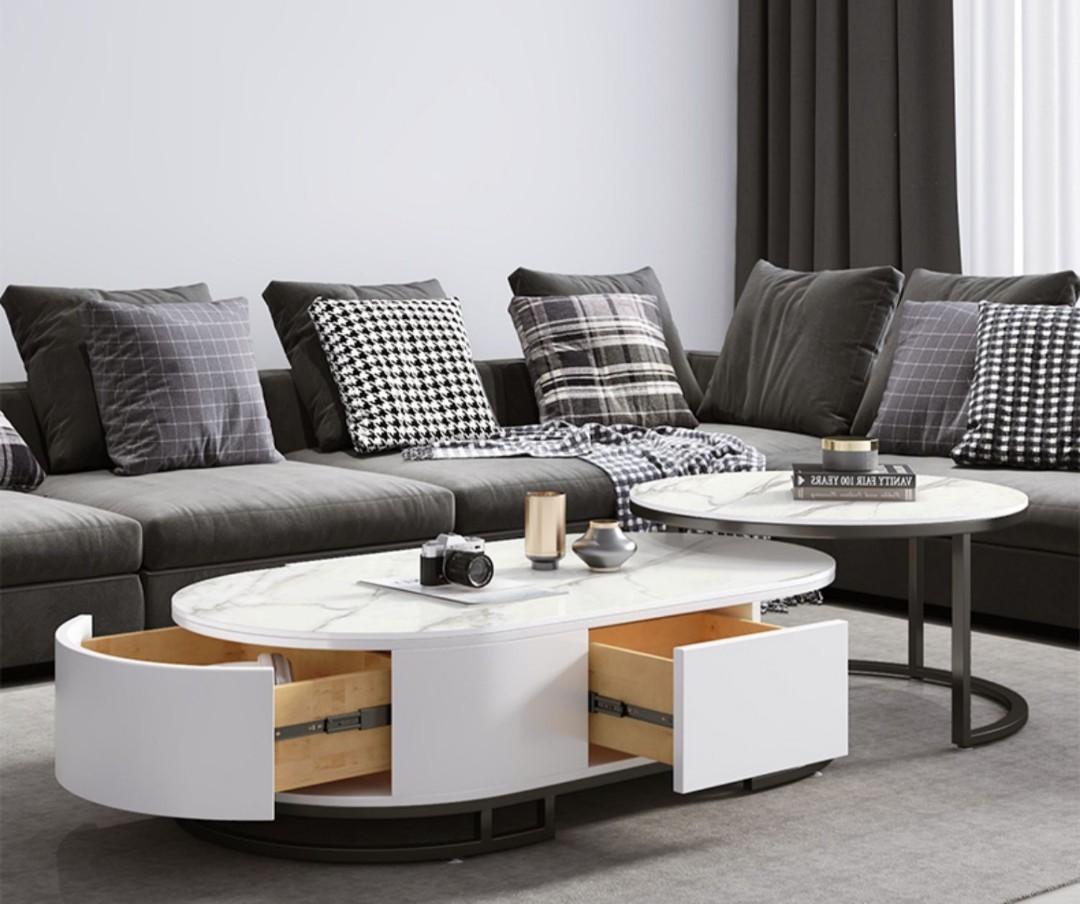 Modern Nesting Coffee Table with Drawers