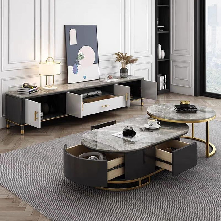 Modern Nesting Coffee Table with Drawers