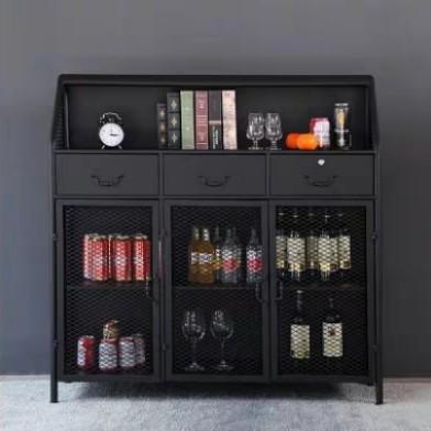 CAMILLA Modern Buffet Sideboard Industrial Metal Wine Cabinet