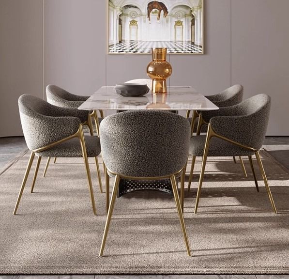 Modern Boucle Dining Chair