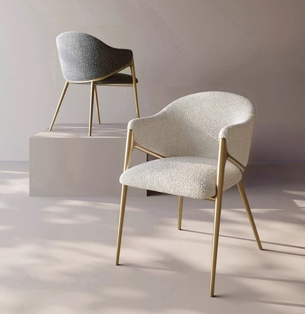 Modern Boucle Dining Chair