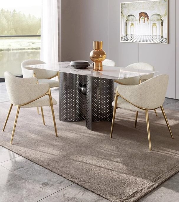 Modern Boucle Dining Chair