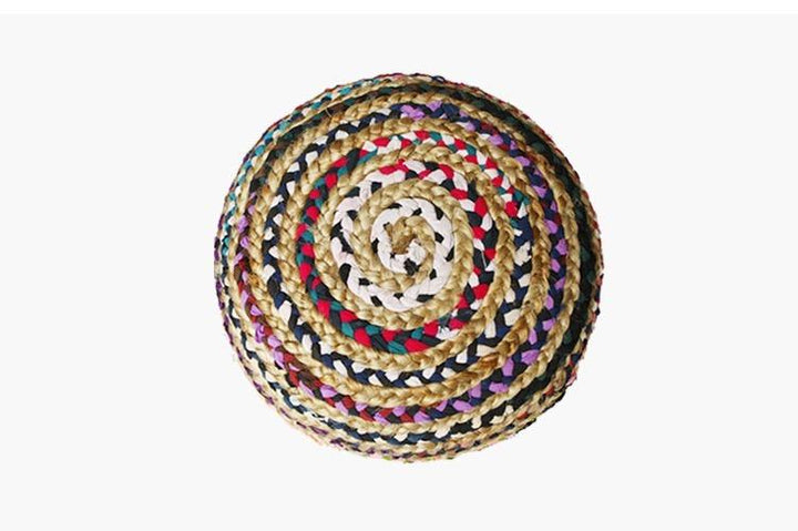 Colorful Upholstered Pouf