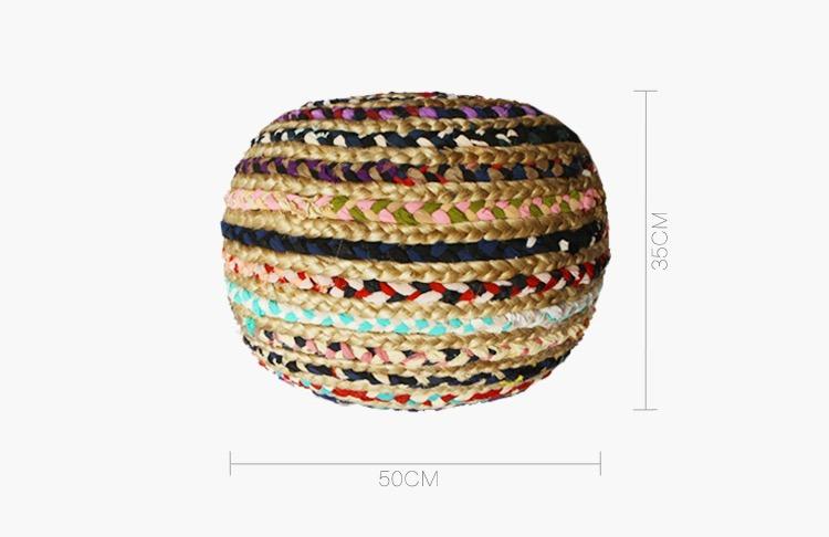 Colorful Upholstered Pouf