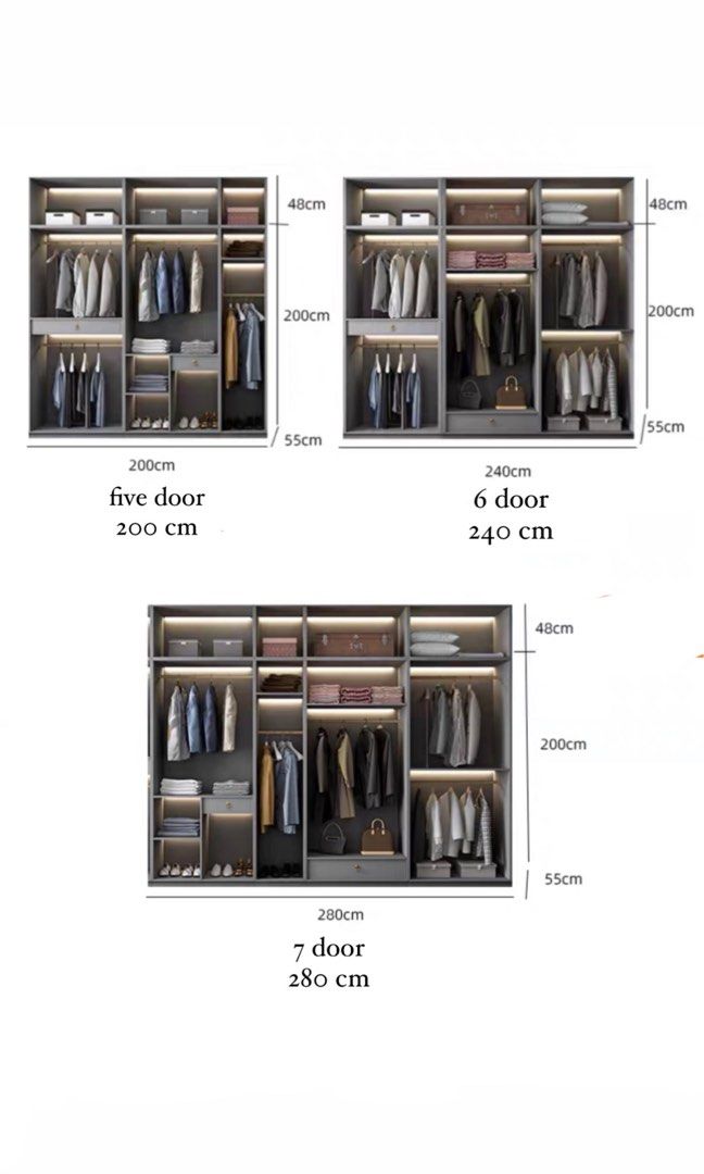 Modern Glass LED Wardrobe