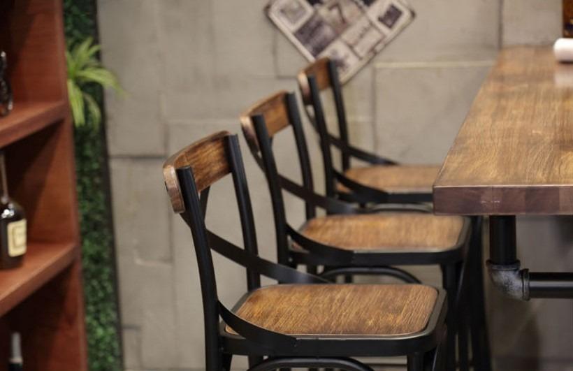 Solid Wood Bar Chair