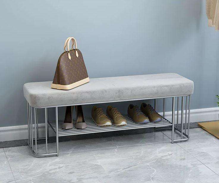 Entryway Sofa Changing Shoe Stool _ Rack