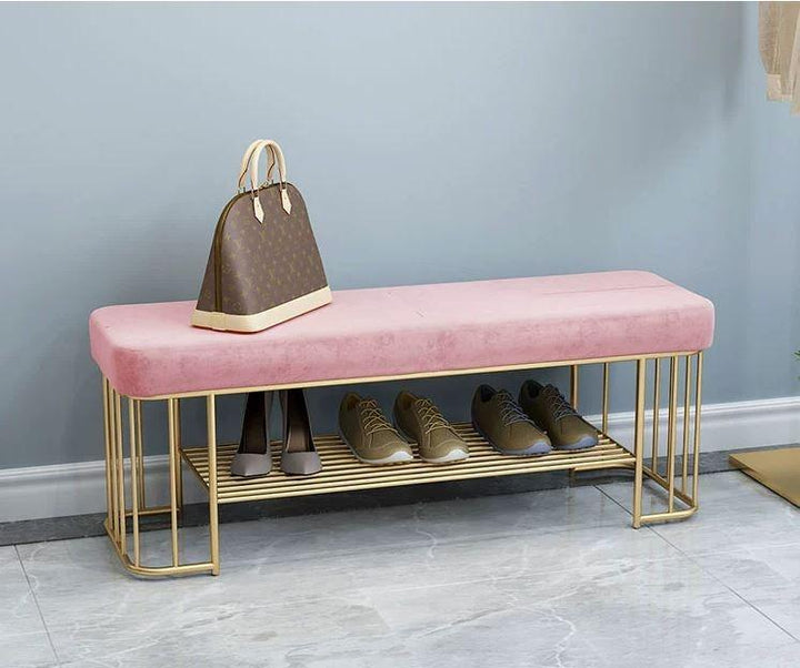 Entryway Sofa Changing Shoe Stool _ Rack