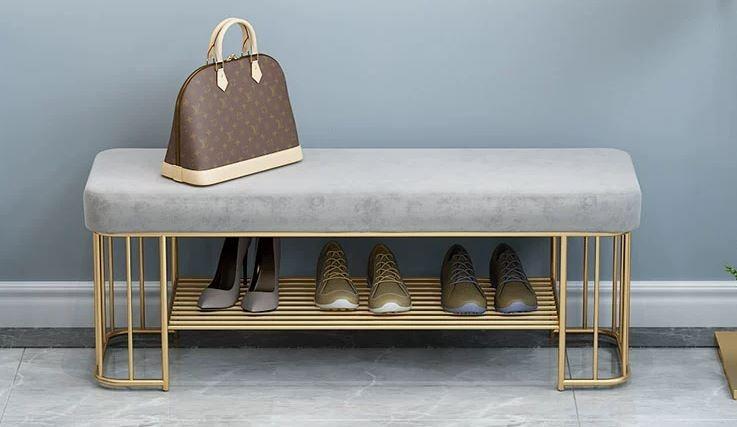 Entryway Sofa Changing Shoe Stool _ Rack