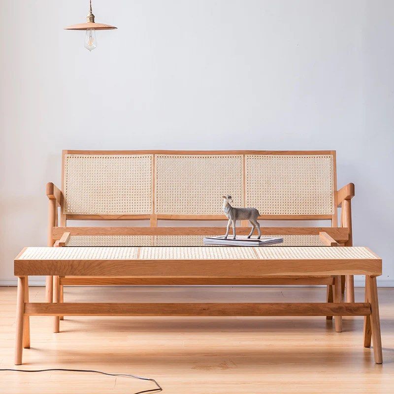 Rattan Bench & Ottoman