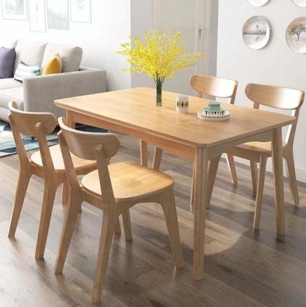FINLEY Modern Rustic Solid Wood Dining Table Chair