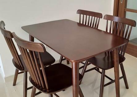 FINLEY Modern Rustic Solid Wood Dining Table Chair