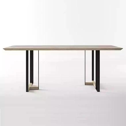 FIONA Postmodern Classic Solid Elm Wood Dining Table