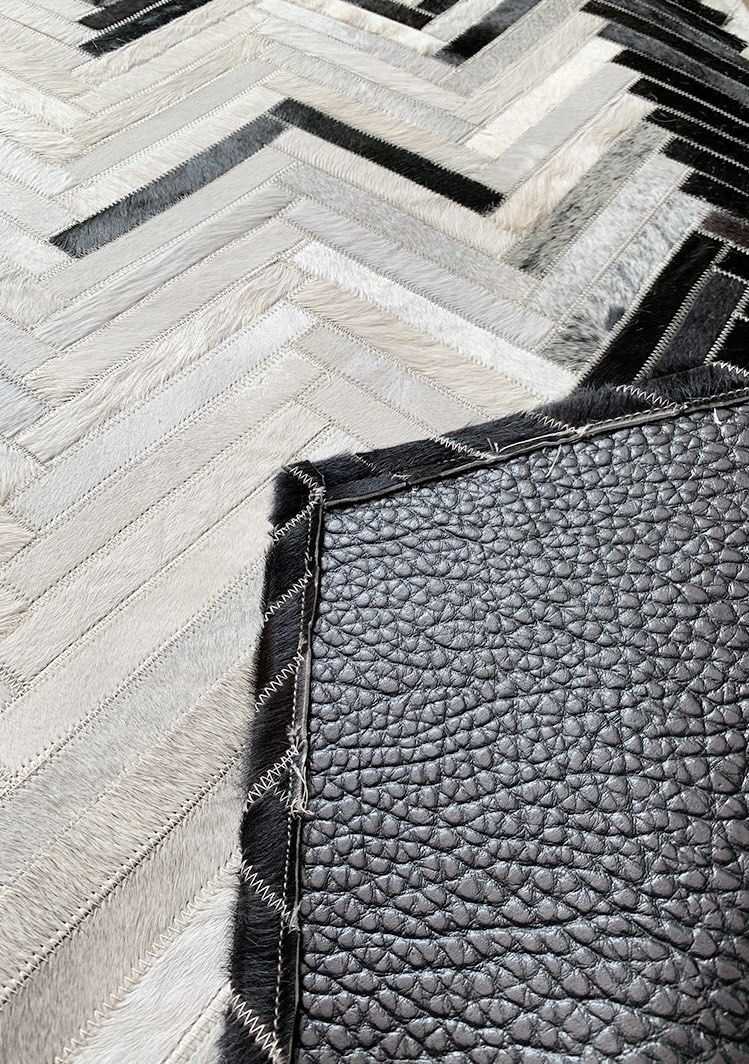 Modern Cowhide Leather Rug