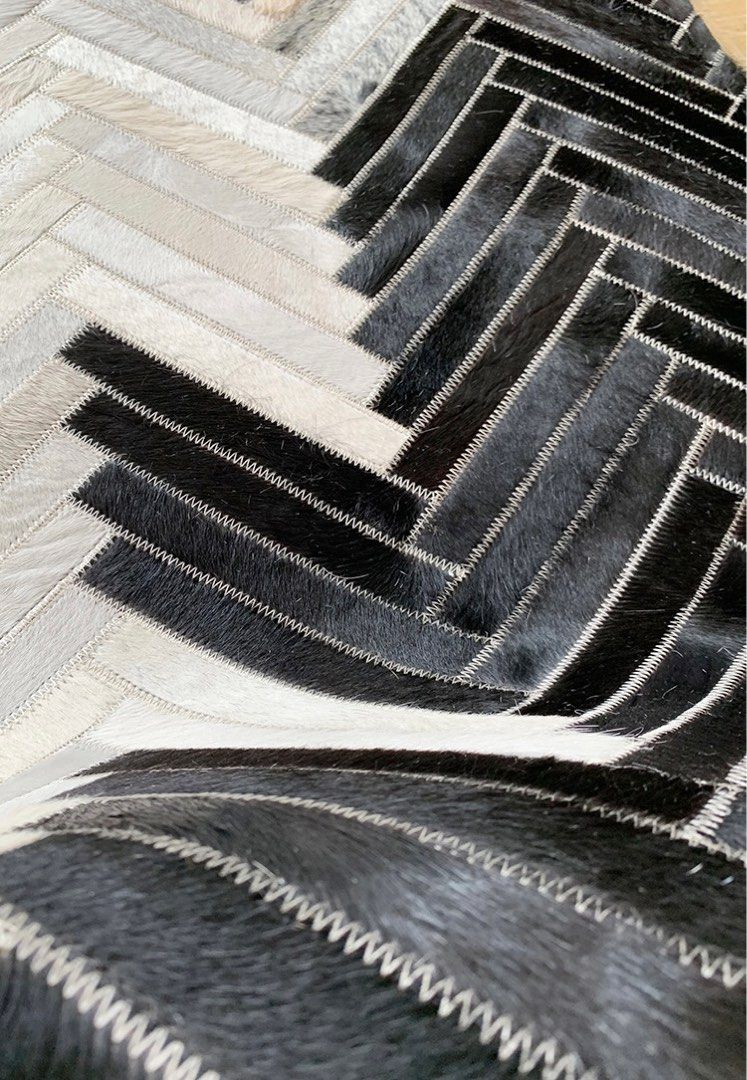 Modern Cowhide Leather Rug