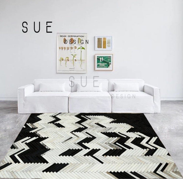 Modern Cowhide Leather Rug