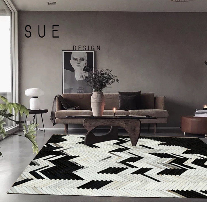 Modern Cowhide Leather Rug